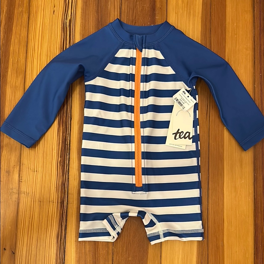 Tea Collection Blue and White Rashguard Swim